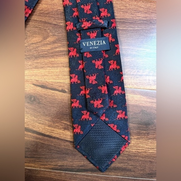 🍁SALE🍁VENEZIA by Italy 100% Silk Blue Necktie Dry Clean - Picture 3 of 11